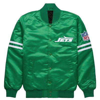 Vintage grün bestickt New York Jets grün 90er exklusive NFL Satinjacke