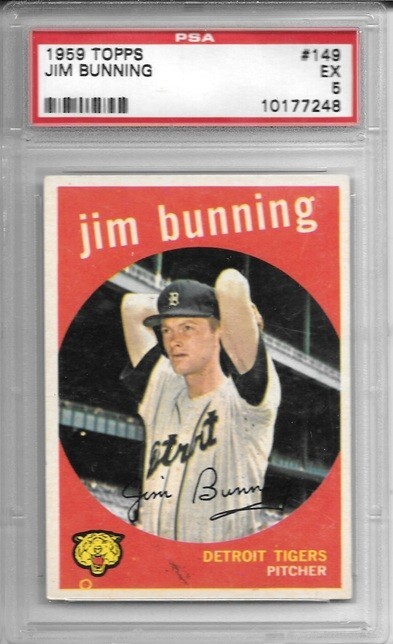 1959 Topps #149 Jim Bunning PSA 5