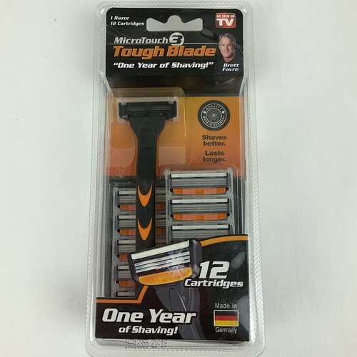 MicroTouch 3 Tough Blade Razor 12 Cartridges Brett Favre razor As
