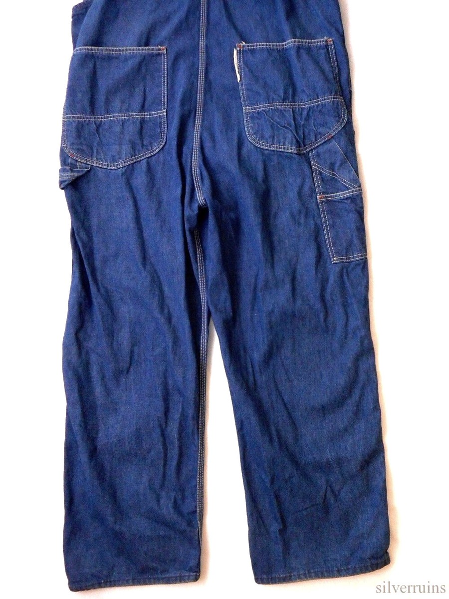 Montgomery Ward Vintage Bib Overalls 1960's Denim Gas