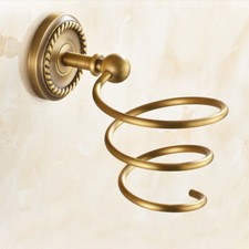 Hair Dryer Stand Holder Antique Brass Wall Mounted Bracket Holder For Bathroom