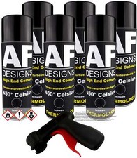 Thermolack Spray 6 Spraydosen Ofenlack Auspufflack plus Spraydosengriff schwarz