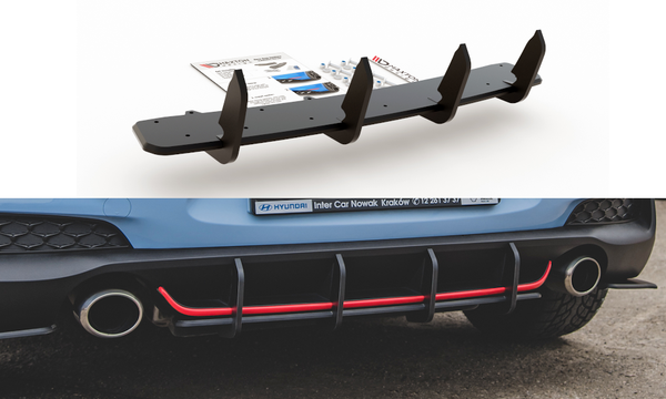 CUP Diffusor Ansatz FüR Hyundai I30 N MK3 Hatchback Heck Splitter Hinten ABS V1-image