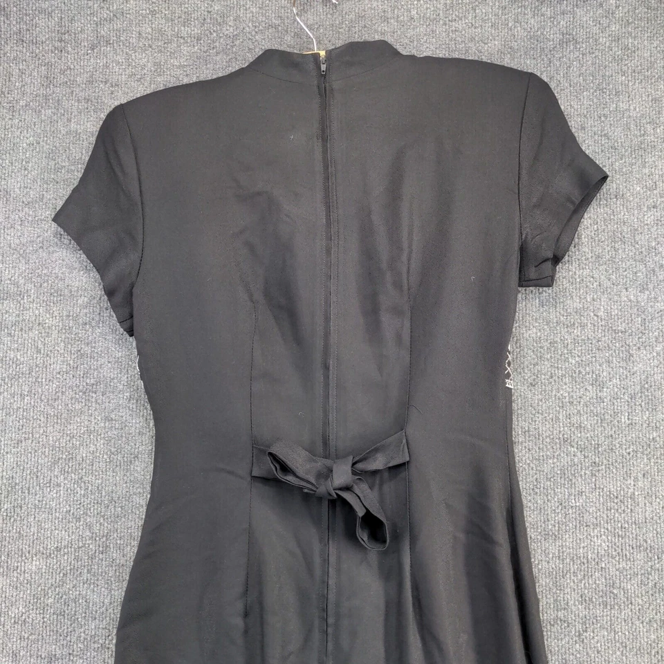 Vestido para mujer Fredericks of Hollywood negro talla 5/6 acetato rayón vintage EE. UU. Foto 3 de 4