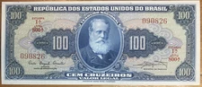 1961 (ND) Brasil Brazil 100 Cruzeiros CAC CMB 1A 800A 090826 P# 170a Crisp UNC