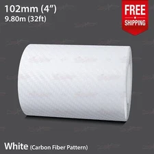 CARBON FIBER WHITE 4" 102mm Roll PIN STRIPE PinStriping TAPE Decal Vinyl Sticker