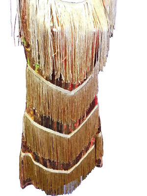 80's Gold Sequinned & Fringed Tina Turner Dress | eBay