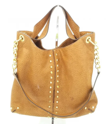Michael Kors Distressed Saddle Brown Hobo/Should Bag With  display picture 1
