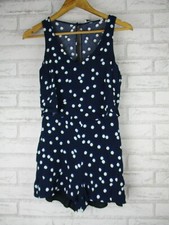 Marcs Womans Playsuit 8 blue green white circle print sleeveless V-neck