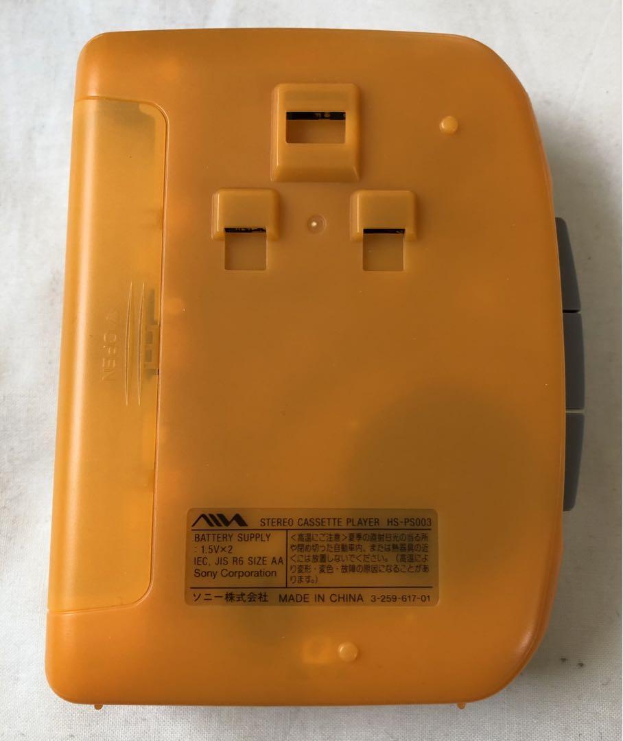 【極美DE可動品】SONY-AIWAカセット プレーヤー　HS-PS003 AIWA HS-PS003 Orange Portable Stereo Cassette Player Sony