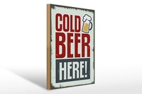 Holzschild Alkohol 30X40 Cm Cold Beer Here Bier Geschenk Deko Schild Wooden Sign