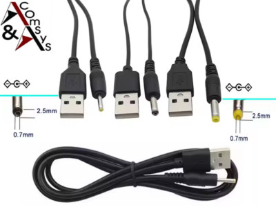 Ladekabel Stromkabel USB zu DC Kabel Maximal 20V Hohl Stecker 2.5x0.7mm 60cm