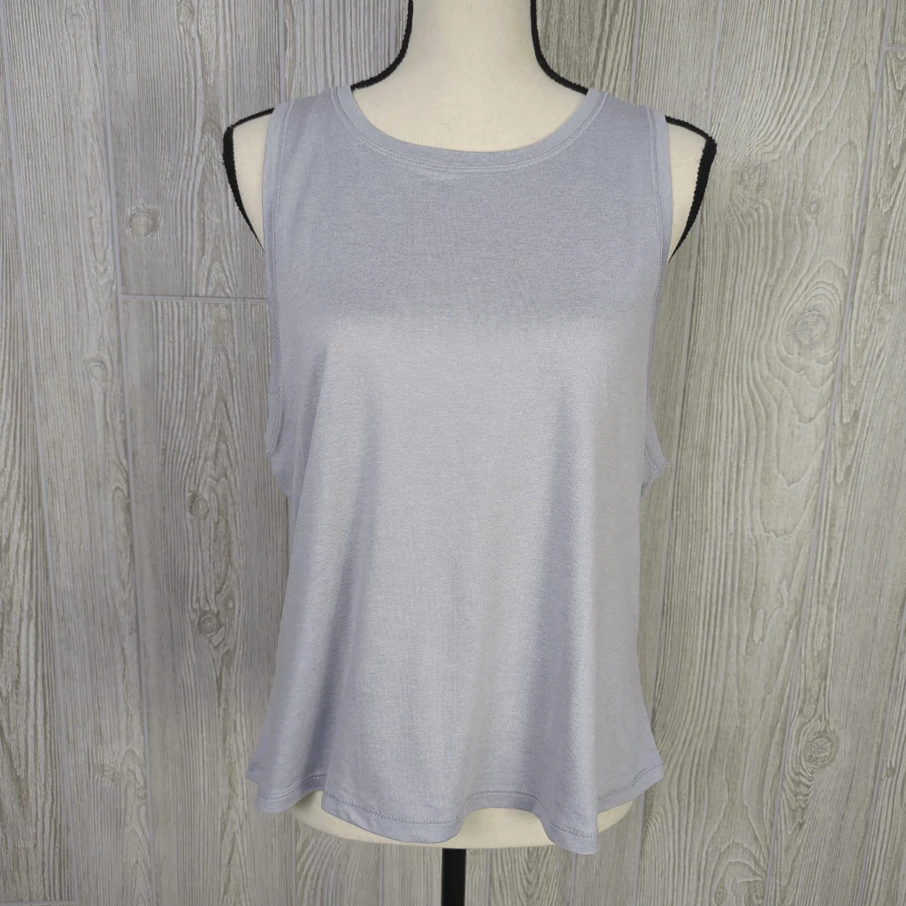 yogalicious wide arm openings relaxed fit sleeveless tank-top