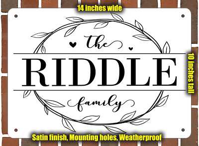 Riddle Family Decorative Metal Door or Wall Plaque (Style 1) | eBay