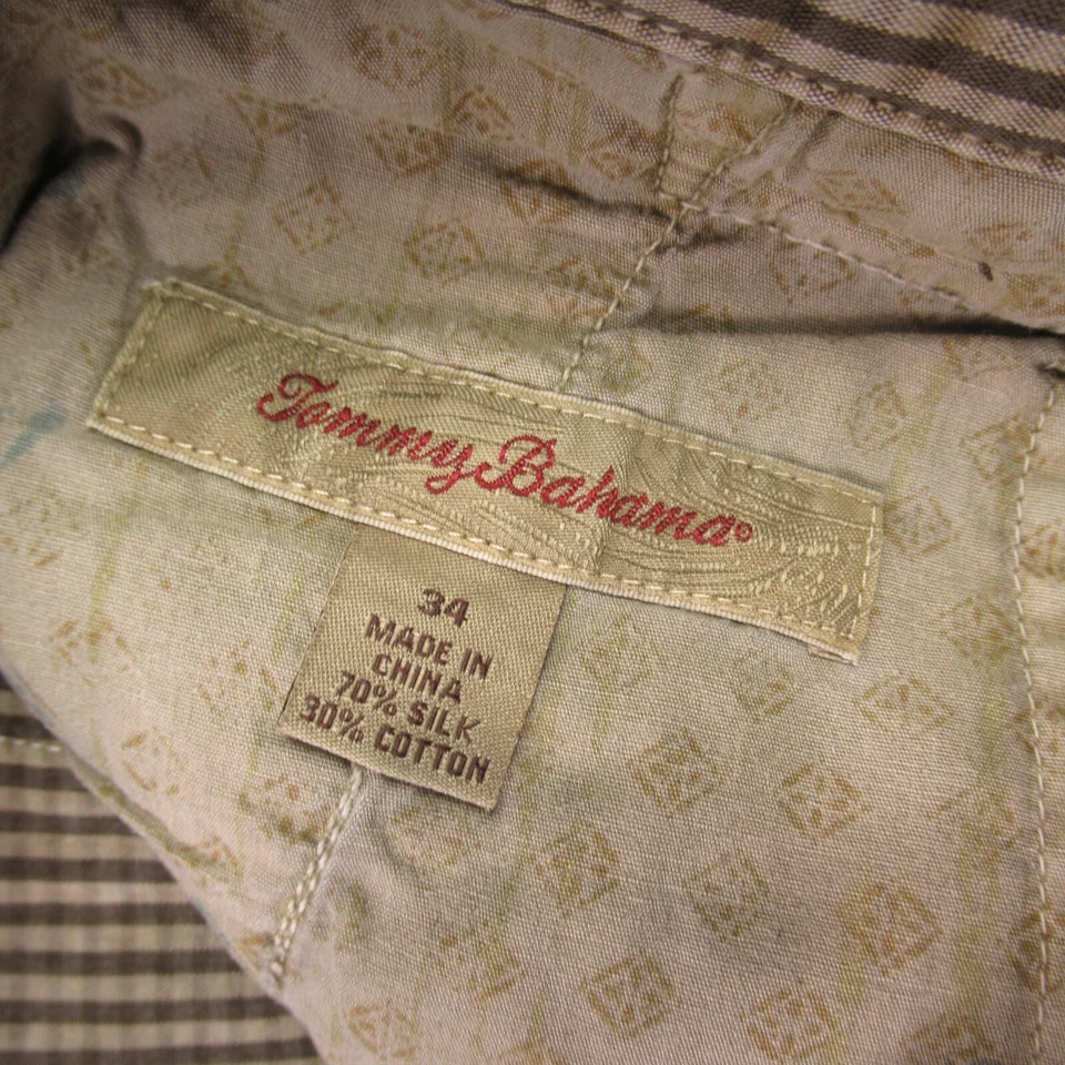 Tommy Bahama Shorts Mens 34 Pocket Lightweight Outdoors Chino Brown Stripes - Image 4 of 4