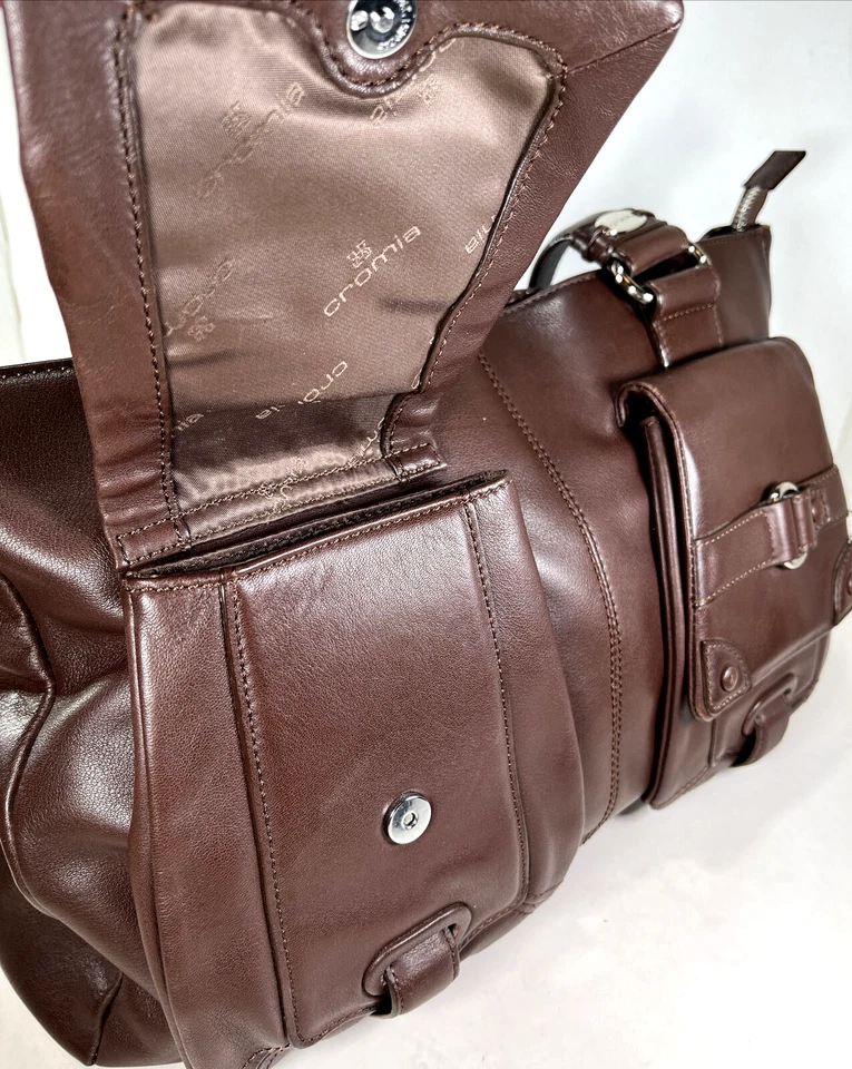 Cromia Chocolate Brown Soft Leather Tote Shoulder Bag - Made in Italy - Image 4 of 4