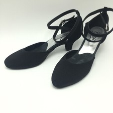 Coast close toe ballroom dance shoe black low heel cross ankle strap 7.5M 10.5W