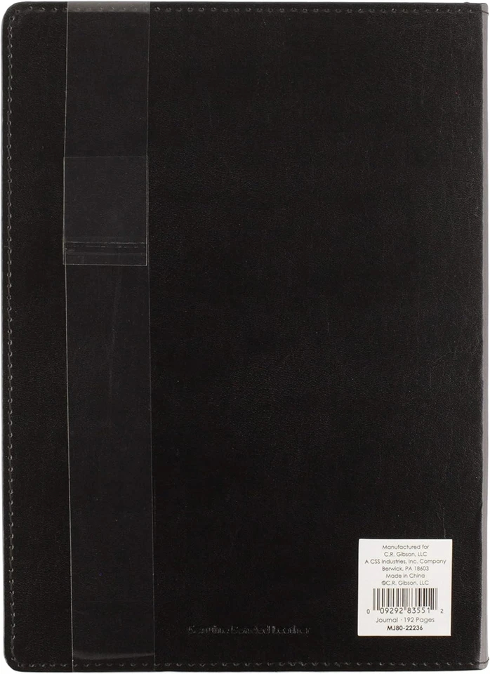 C.R. Gibson Black Leather Large Journal Notebook, 7.5" W X 10.25" L, 192 Pages - Image 3 of 4