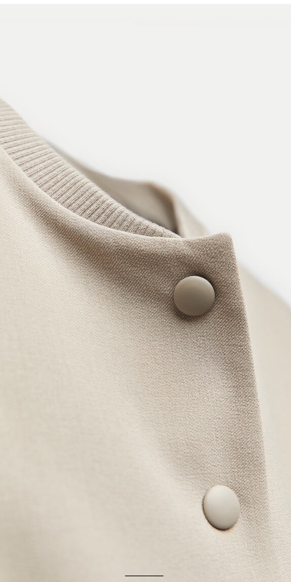 ZARA ブルゾン ZARA NEW SS23 STONE ZW COLLECTION SHORT BOMBER JACKET REF
