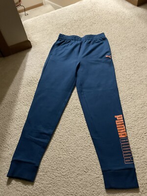 NWT PUMA Kids Boys Navy Athletic Sport Activewear Track Pants L(14/16)