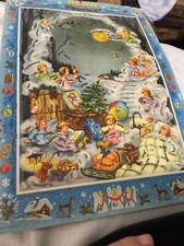 Gro&szlig;er Vintage Adventskalender mit T&uuml;ren um das Jahr 1940