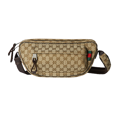 GUCCI $1980 Beige And Ebony GG Canvas Small Crossbody Bag GUCCI $1980 Beige And Ebony GG Canvas Small Crossbody Bag