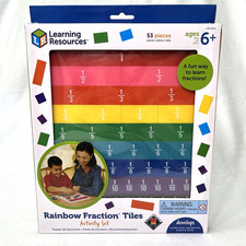 Learning Resources Rainbow Fraction Tiles 53 Pieces Math Manipulative