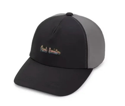 Paul Smith Baseball Cap Hat Two-Tone Paneled Design Nylon Black  Adjustable New