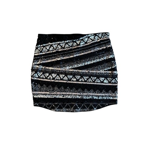 Express |  womens size Medium | Black Sequined Mini Skirt
