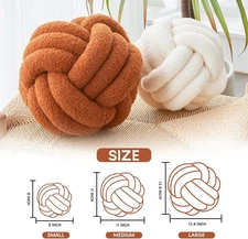 Decorative Throw Knot Pillow Ball for Home Chair Sofa Couch Bed Aesthetic Rou...