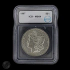 1887 Morgan Silver Dollar ICG MS64  -E181