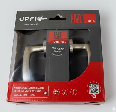 Urfic Easy Click Türgriff Satin Nickel Heimwerker Feuerfest
