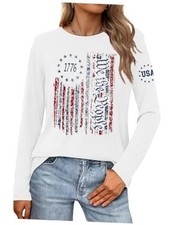 4th of July Shirts for Women: Fourth of July T-Shirt USA XX-Large Flag-white