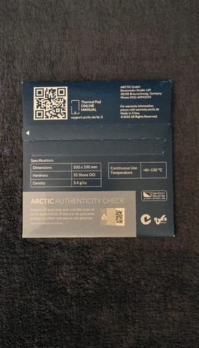 ARCTIC TP-3 Premium Performance Thermal Pad 100x100x0.5mm (1 Pack) PC - Bild 3 von 3