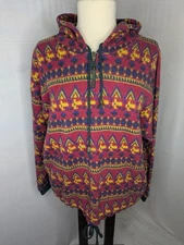 SOSTANZA SZ L AZTEC SOUTHWEST PULLOVER JACKET W/ HOOD