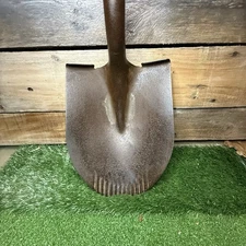 Vintage No. 2 Shock Band USA Round Point Shovel | Forged Steel Wood Handle