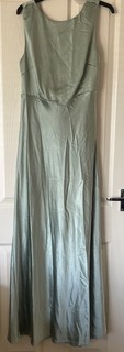 Six Stories Satin Größe 16 Anlass/Brautjungfernkleid salbeigrün atemberaubend