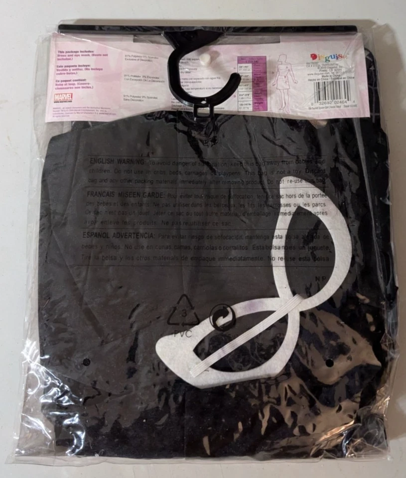 Marvel Mujer Traje Negro Araña-Niña Disfraz Adulto L (12-14) Con Máscara de Ojos Foto 3 de 4