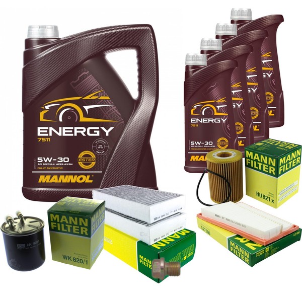 Mann Inspektionspaket 9L Mannol Energy 5W-30 FüR Mercedes X164 GL 320 CDI 4Matic-image