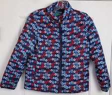 United Colors Of Benetton Kids All Over Spell Out Puffed Jacket - Size L - GUC