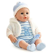 Baby Doll Boy Lifelike Large Size Soft Bodied Dolly Toy With Blue 18" BiBi Doll