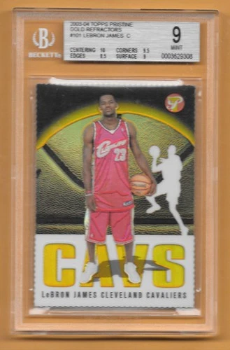 LEBRON JAMES 2003-04 TOPPS PRISTINE #101 ROOKIE GOLD REFRACTOR BGS 9 MINT 29/99