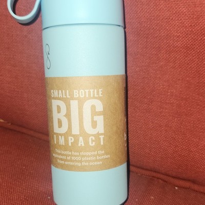 Ocean Bottle 500ml Light Blue Reusable Plastic Water Bottle Screw-on Lid