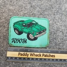Vintage Toyota Truck Patch Green Car Auto 70s 80s Offroad Pickup Camping Stained