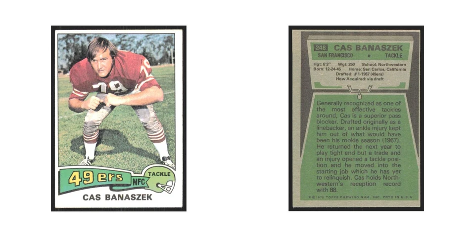 1975 Topps Cas Banaszek 49ers #248.0 - Image 3 of 3
