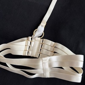 Atelier Bordelle Webbed Garter (Pair) Bondage Lingerie Black Satin Designer