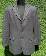 Balmain Paris Herringbone Wool Suit Blazer Double Vent IT 52 Jacket 3Btn