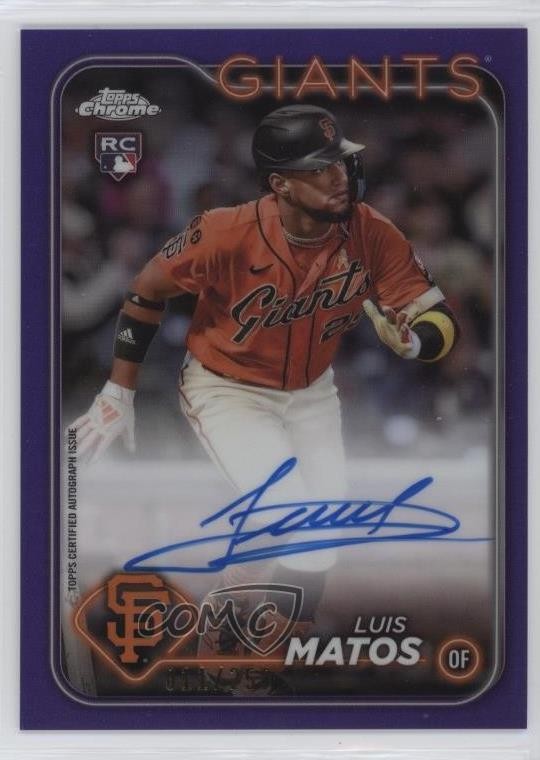 2024 Topps Chrome Rookie Purple Refractor /250 Luis Matos #RA-LM Auto RC b5f