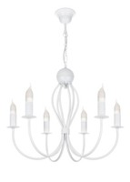 Kronleuchter Esstisch Klassisch Weiß E14 B:50 Cm Vintage HäNgelampe 6-Flammig