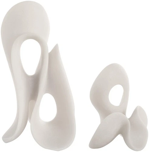 Uttermost 18194 Silent Wave 15" Tall Polyresin Abstract Table - White - Picture 1 of 5